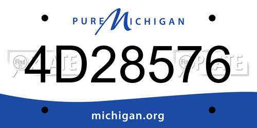 4D28576 Michigan License Plate