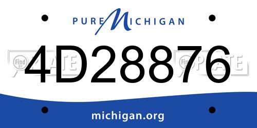 4D28876 Michigan License Plate