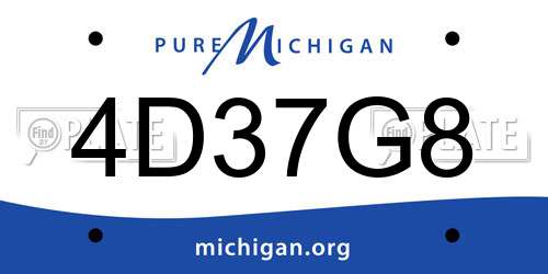 4D37G8 Michigan License Plate