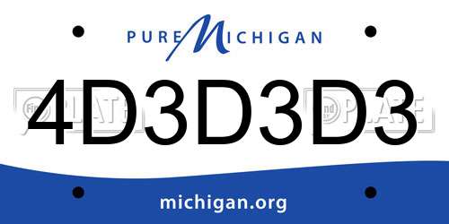 4D3D3D3 Michigan License Plate
