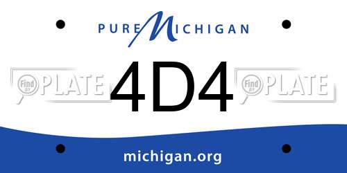 4D4 Michigan License Plate