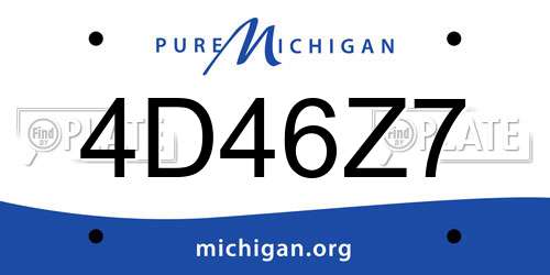 4D46Z7 Michigan License Plate