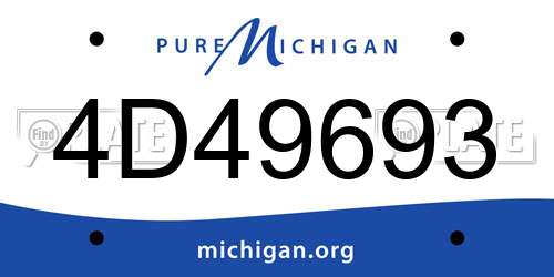 4D49693 Michigan License Plate