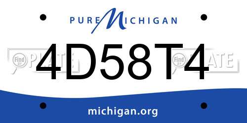 4D58T4 Michigan License Plate