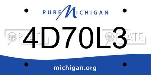 4D70L3 Michigan License Plate