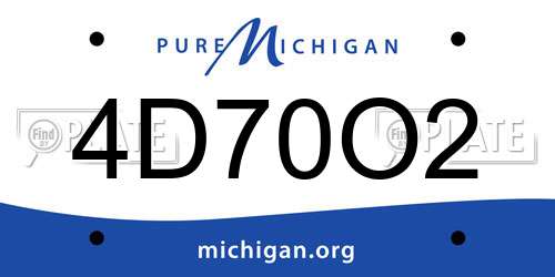 4D70O2 Michigan License Plate