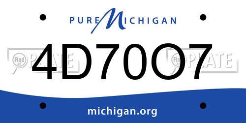 4D70O7 Michigan License Plate