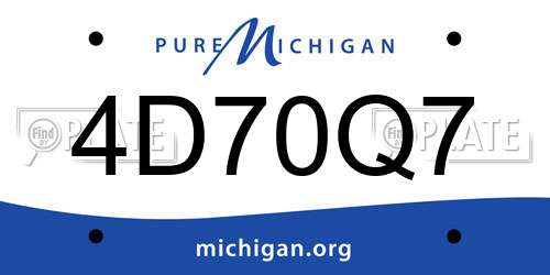 4D70Q7 Michigan License Plate