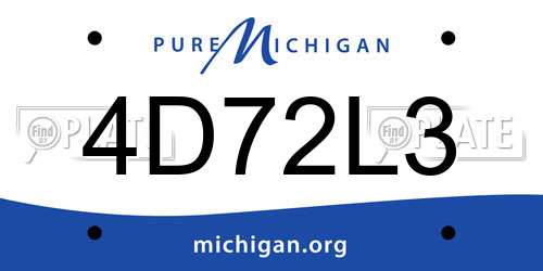 4D72L3 Michigan License Plate