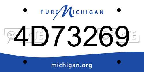 4D73269 Michigan License Plate