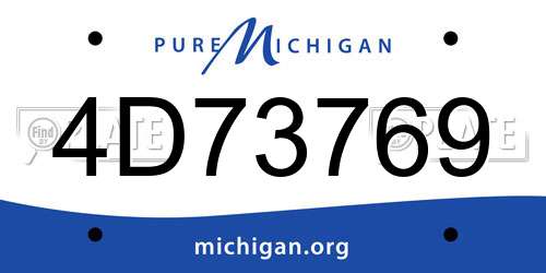 4D73769 Michigan License Plate