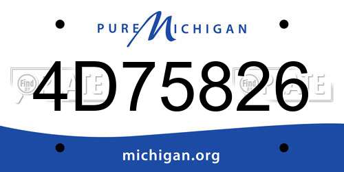 4D75826 Michigan License Plate