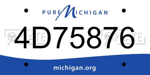 4D75876 Michigan License Plate