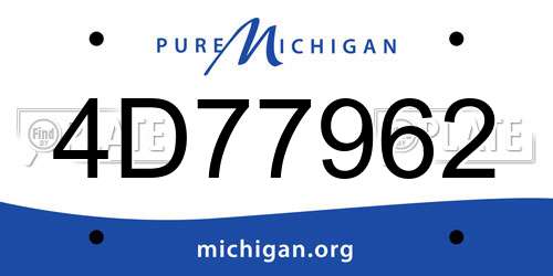 4D77962 Michigan License Plate