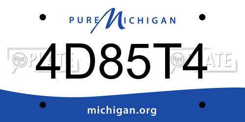4D85T4 Michigan License Plate