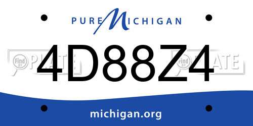 4D88Z4 Michigan License Plate