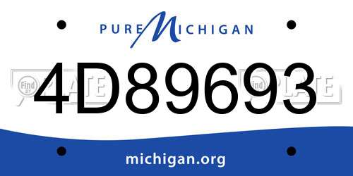 4D89693 Michigan License Plate