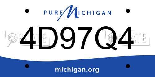 4D97Q4 Michigan License Plate