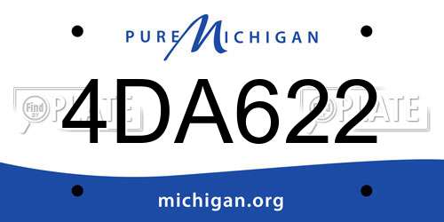 4DA622 Michigan License Plate