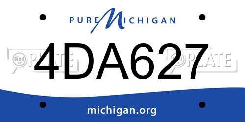 4DA627 Michigan License Plate