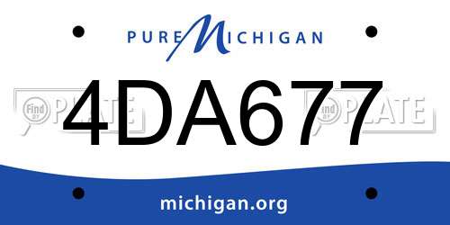 4DA677 Michigan License Plate