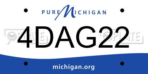 4DAG22 Michigan License Plate