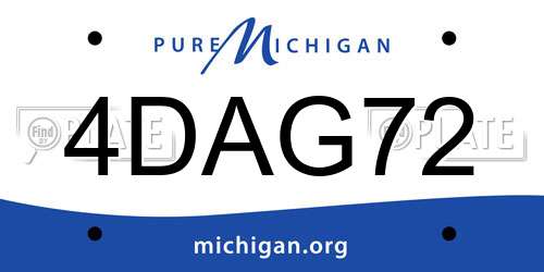 4DAG72 Michigan License Plate