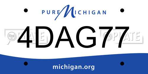 4DAG77 Michigan License Plate