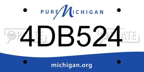 4DB524 Michigan License Plate