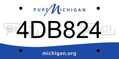 4DB824 Michigan License Plate