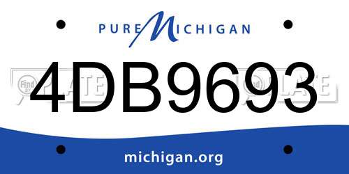 4DB9693 Michigan License Plate