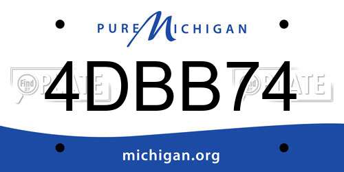 4DBB74 Michigan License Plate