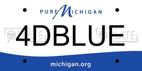 4DBLUE Michigan License Plate