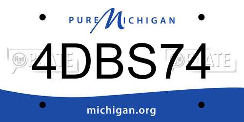 4DBS74 Michigan License Plate