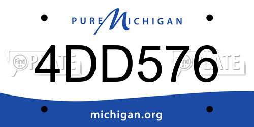 4DD576 Michigan License Plate