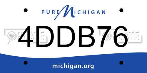 4DDB76 Michigan License Plate
