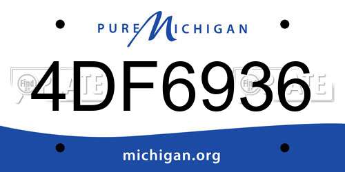 4DF6936 Michigan License Plate