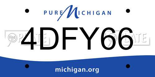 4DFY66 Michigan License Plate