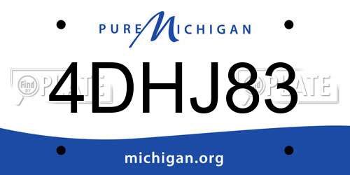 4DHJ83 Michigan License Plate