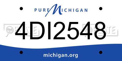4DI2548 Michigan License Plate