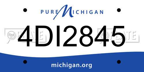 4DI2845 Michigan License Plate