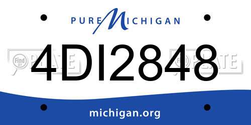 4DI2848 Michigan License Plate