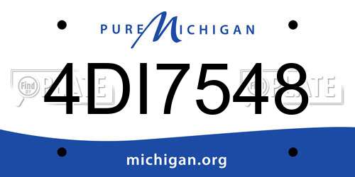 4DI7548 Michigan License Plate
