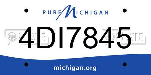 4DI7845 Michigan License Plate