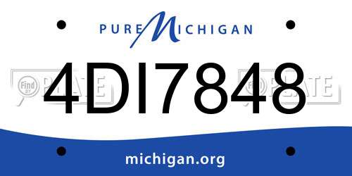 4DI7848 Michigan License Plate