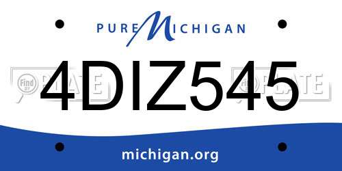 4DIZ545 Michigan License Plate