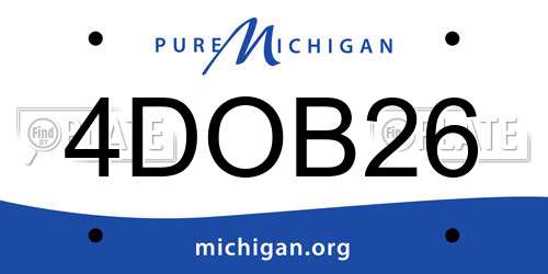 4DOB26 Michigan License Plate