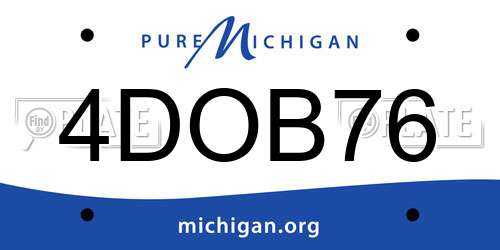 4DOB76 Michigan License Plate