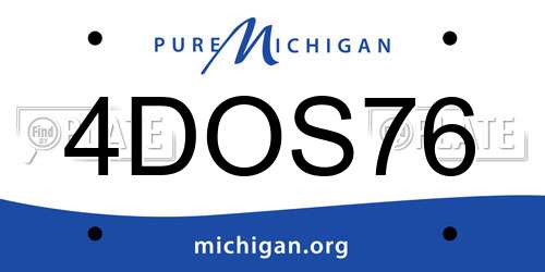 4DOS76 Michigan License Plate