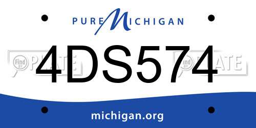 4DS574 Michigan License Plate